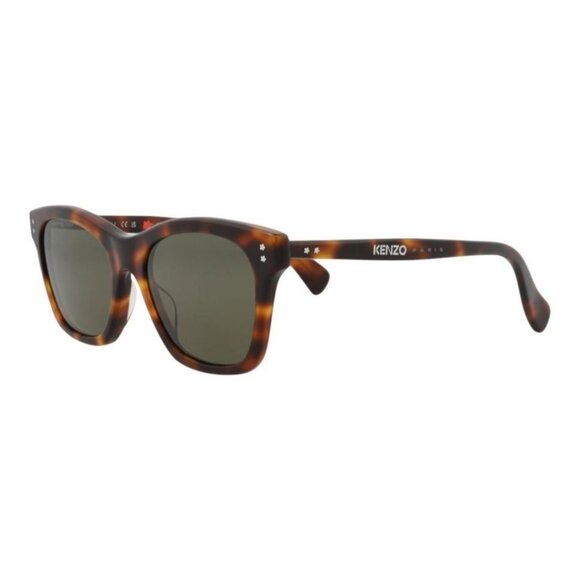 Kenzo Womens Square/Rectangle Havana Havana Green Fashion Designer Eyewear - Picture 1 of 4